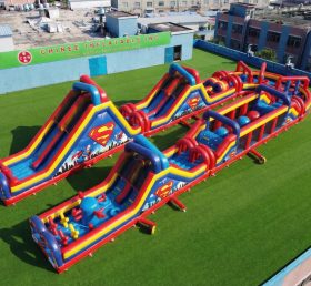 CR2-598 Pista de Obstáculos Gigante Inflável com Tema do Superman Corrida Desafiante