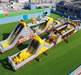 CR2-609 Pista de Obstáculos Gigante Inflável com Tema Tom e Jerry Corrida Desafiante