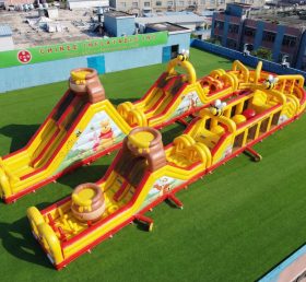 CR2-613 Curso de Obstáculos Inflável Gigante com Tema do Winnie The Pooh Corrida Desafiadora