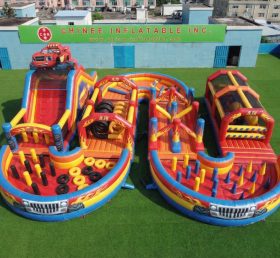 CR2-713 Tema Monstro Blaze Gigante Curso de Obstáculos Inflável Corrida Desafiadora