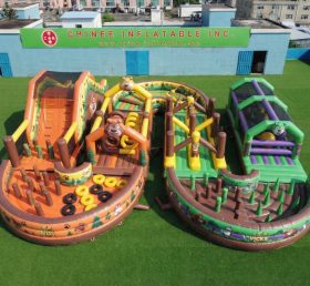 CR2-715 Curso de Obstáculos Inflável Gigante com Tema Boonie Bears Corrida Desafiadora