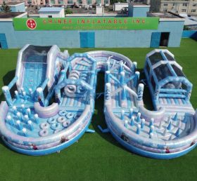 CR2-726 Pista de Obstáculos Inflável Gigante com Tema Frozen Corrida Desafiadora