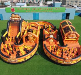 CR2-727 Tema Garfield Gigante Curso de Obstáculos Inflável Corrida Desafiadora