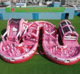CR2-728 Tema Hello Kitty Gigante Percurso de Obstáculos Inflável Corrida Desafiadora