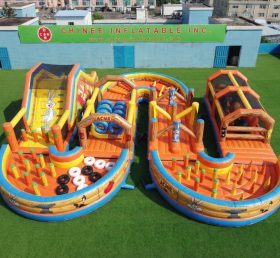 CR2-735 Tema Looney Tunes Gigante Pista de Obstáculos Inflável Corrida Desafiadora