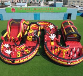 CR2-738 Pista de Obstáculos Inflável Gigante com Tema Mickey & Minnie Desafio Radical