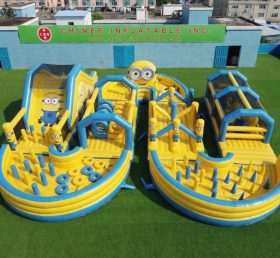 CR2-740 Pista de Obstáculos Inflável Gigante com Tema dos Minions Desafio de Corrida