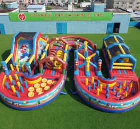 CR2-762 Tema Super Mario Gigante Curso de Obstáculos Inflável Corrida Desafiadora