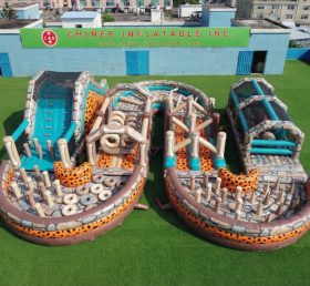 CR2-764 Tema dos Flintstones Gigante Percurso de Obstáculos Inflável Corrida Desafiadora