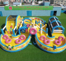 CR2-765 Tema Os Simpsons Gigante Pista de Obstáculos Inflável Corrida Desafiadora
