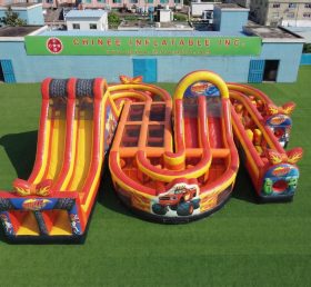 CR2-782 Percurso de Obstáculos Inflável Gigante Tema Monstro Flamejante Corrida Desafiadora