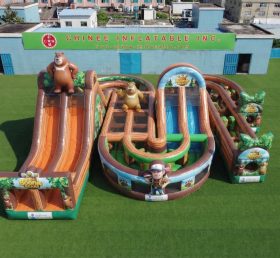 CR2-784 Curso de Obstáculos Inflável Gigante Temático dos Ursos Boonie Corrida Desafiadora
