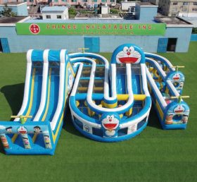 CR2-792 Curso de Obstáculos Inflável Gigante com Tema Doraemon Corrida Desafiadora