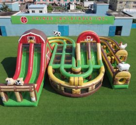 CR2-795 Pista de Obstáculos Inflável Gigante com Tema de Fazenda Desafiadora