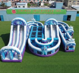 CR2-797 Curso de Obstáculos Gigante Inflável com Tema Frozen Corrida Desafiadora