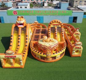 CR2-798 Pista de Obstáculos Inflável Gigante Temática do Garfield Corrida Desafiadora