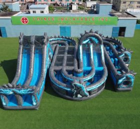 CR2-799 Pista de Obstáculos Inflável Gigante com Tema Godzilla Corrida Desafiadora