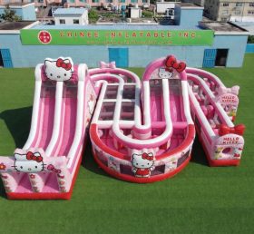 CR2-800 Pista de Obstáculos Gigante Inflável com Tema Hello Kitty Desafio de Corrida