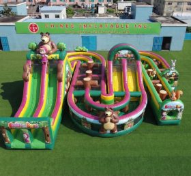 CR2-808 Tema Masha e o Urso Curso de Obstáculos Inflável Gigante Corrida Desafiadora