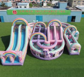 CR2-815 Pista de Obstáculos Inflável Gigante Tema My Little Pony Corrida Desafiadora