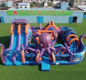 CR2-818 Pista de Obstáculos Gigante Inflável com Tema de Polvo Corrida Desafiadora