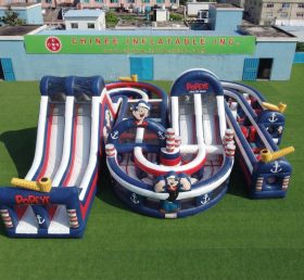 CR2-825 Pista de Obstáculos Inflável Gigante com Tema Popeye Corrida Desafiadora