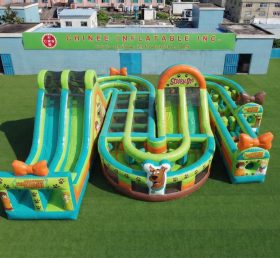 CR2-829 Pista de Obstáculos Gigante Inflável Temática Scooby-Doo Corrida Desafiadora