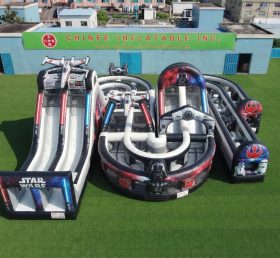 CR2-836 Curso de Obstáculos Gigante Inflável com Tema Star Wars Corrida Desafiadora