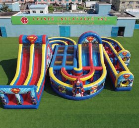 CR2-839 Curso de Obstáculos Inflável Gigante com Tema do Superman Corrida Desafiadora