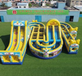 CR2-845 Pista de Obstáculos Inflável Gigante Temática Os Simpsons Corrida Desafiadora