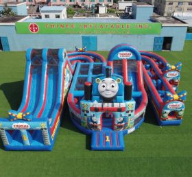 CR2-847 Pista de Obstáculos Gigante Inflável com Tema Thomas & Friends Corrida Desafiadora