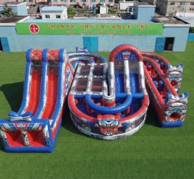 CR2-850 Pista de Obstáculos Inflável Gigante com Tema Transformers Corrida Desafiadora