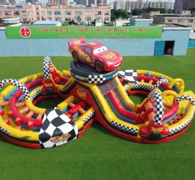 CR2-939 Pista de Obstáculos Inflável Gigante com Tema de Carros Corrida Desafiadora