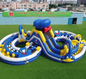 CR2-942 Pista de Obstáculos Inflável Gigante com Tema do Pato Donald Corrida Desafiadora