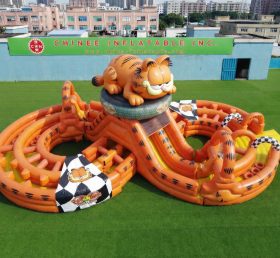 CR2-946 Curso de Obstáculos Inflável Gigante com Tema Garfield Corrida Desafiante