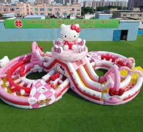 CR2-948 Tema Hello Kitty Gigante Curso de Obstáculos Inflável Corrida Desafiadora