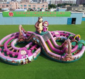 CR2-954 Tema Masha e o Urso Curso de Obstáculos Inflável Gigante Corrida Desafiadora