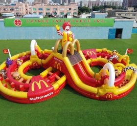 CR2-955 Curso de Obstáculos Inflável Gigante com Tema McDonald Corrida Desafiadora