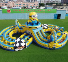 CR2-957 Curso de Obstáculos Inflável Gigante com Tema dos Minions Corrida Desafiadora