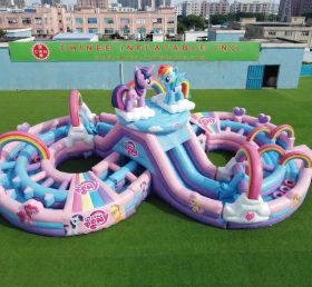 CR2-959 Pista de Obstáculos Inflável Gigante com Tema My Little Pony Corrida Desafiadora