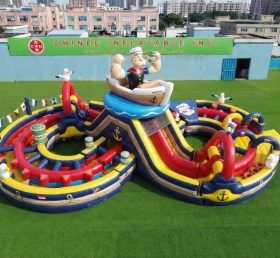 CR2-965 Percurso de Obstáculos Inflável Gigante com Tema Popeye Corrida Desafiadora