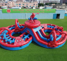 CR2-973 Curso de Obstáculos Inflável Gigante com Tema do Homem-Aranha Corrida Desafiadora