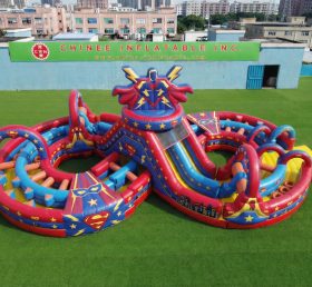 CR2-977 Tema de Super-Herói Gigante Curso de Obstáculos Inflável Corrida Desafiadora