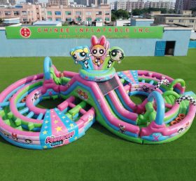 CR2-981 Tema As Meninas Superpoderosas Gigante Pista de Obstáculos Inflável Corrida Desafiante