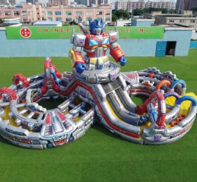 CR2-984 Tema Transformers Gigante Curso de Obstáculos Inflável Corrida Desafiadora