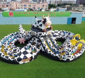 CR2-987 Tema de Vaca Gigante Pista de Obstáculos Inflável Corrida Desafiadora