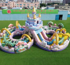 CR2-988 Curso de Obstáculos Inflável Gigante com Tema de Conto de Fadas Corrida Desafiante