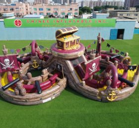 CR2-992 Curso de Obstáculos Inflável Gigante com Tema de Piratas Corrida Desafiadora