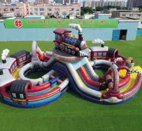 CR2-999 Curso de Obstáculos Inflável Gigante com Tema de Trem Corrida Desafiadora