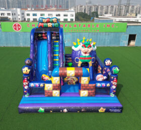 T8-1771 Castelo inflável temático do Super Mario com escorregador